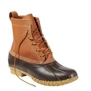 L.L.Bean Men’s Bean Duck Boots, 8” Tan/Bean Boot Brown/Gum sole - Size 9